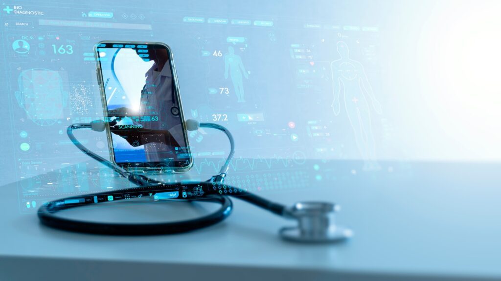 Stéthoscope et smartphone pour app santé