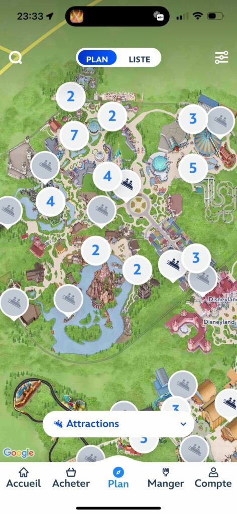 Application Disneyland Paris : Plan et localisation